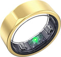 Smart Ring for Women Men, Titanium Fitness Ring with Heart Rate, Stress & Sleep Monitoring,Step & Calorie Counter, 5ATM Waterproof for iPhone and Android,No Subscription Fee (Gold 8)