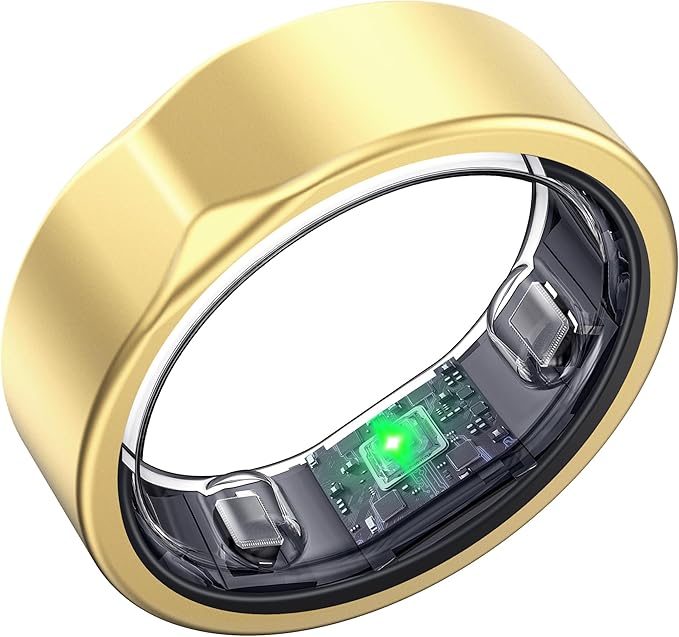 Smart Ring for Women Men, Titanium Fitness Ring with Heart Rate, Stress & Sleep Monitoring,Step & Calorie Counter, 5ATM Waterproof for iPhone and Android,No Subscription Fee (Rose Gold, 11)