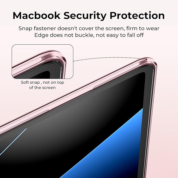 EooCoo Case Compatible with MacBook Pro 14 inch M5 2026 2025-2021 M4 M3 M2 M1 Pro/Max Chip, Crystal Clear Hard Shell, Easy to Install, Sturdy Laptop Protective Cover Case - Cute Crystal Pink