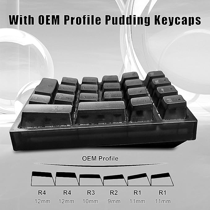 BOYI TD21 HotSwap Mechanical Numeric Keypads,21 Keys Mini Numpad Portable Keypad BT5.0/2.4G/Wired Keyboard RGB Number Pad Wireless Numeric Keypad(Black Color with OEM Profile PBT Pudding Keycaps)