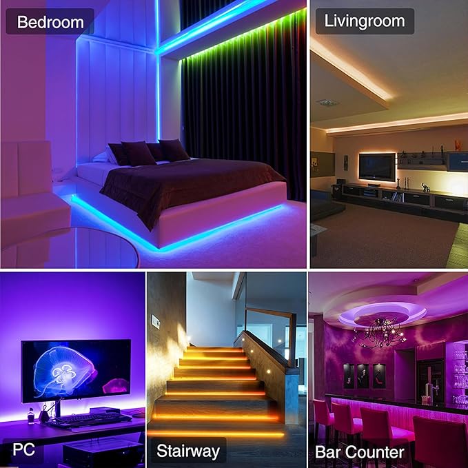 3mm COB Strip Light, DC 12V Red 16.4ft Flexible Cuttable Ultra-Thin LED Tape CRI>90 Uniform Dotless 400LEDs/M LED Light for Christmas Bedroom Home Kitchen Cabinet Decor (NO Power Supply)