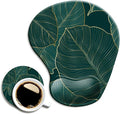 DOOKE Ergonomic Mouse Pad with Wrist Support and Coaster,Mouse Pads with Non-Slip PU Base for Home Office Working Studying Easy Typing & Pain Relief Plants