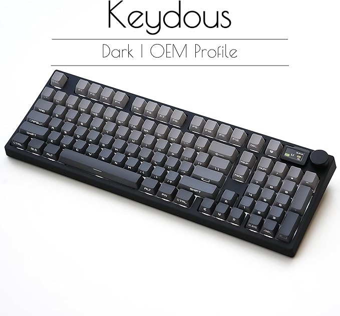 NJ98 Wireless Custom Mechanical Keyboard with Screen Knob 96% Hot Swappable RGB Keyboard Mac Windows (Dark, Barss Plate - Box Taro Ice Cream Pro)