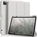 KENKE for iPad Pro 11 Inch Case 4th/3rd/2nd/1st Generation 2022/2021/2020/2018 Magnetic Attachment 2nd Pencil with Right Side Pencil Holder Soft Slim PU Cover Auto Wake/Sleep (Gray)