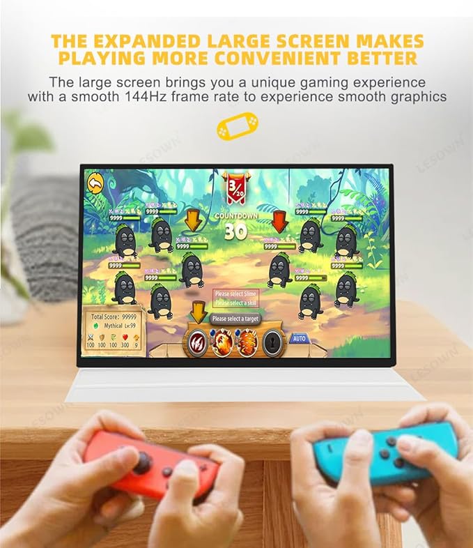 Portable Monitor 16 inch 2.5K 2560x1600 USB C HDMI Touch 500Nits High Brightness 100% sRGB Ultra Wide Drawing Display with Speakers External Monitor for Laptop PC Phone (2.5K No Touch)