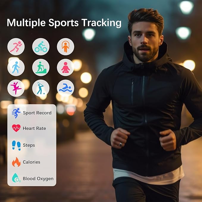 Smart Ring with Real-time Pressure & Heart Rate Monitoring, Fitness Tracker with Sleep Analysis, IP68 Waterproof, Rechargeable Health Ring for Men Women, No App Subscription (Rose Gold, #9)