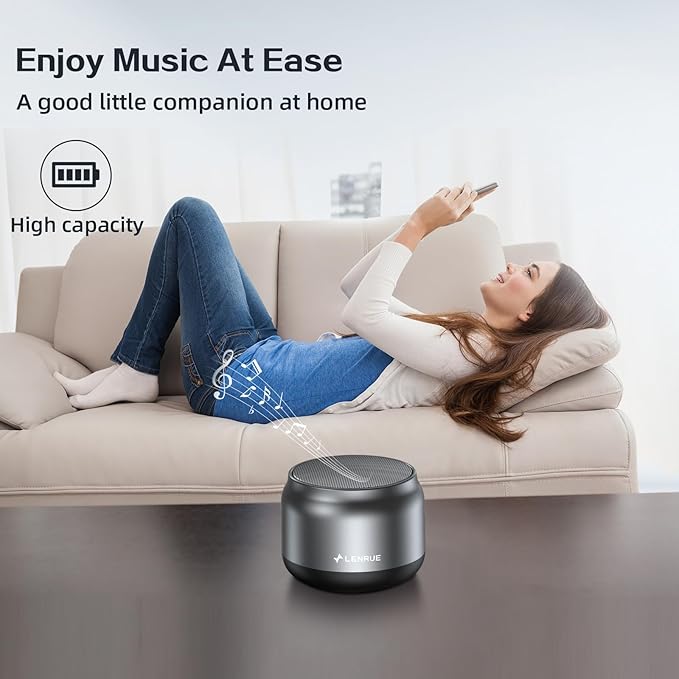 LENRUE Bluetooth Speaker,Small Portable Speakers,Mini Wireless Speaker with 5W Clear Sound,15H Playback Time,Gift for Men/Women/Kids/Boys/Girls,Home and Outdoor Activities (Gray)