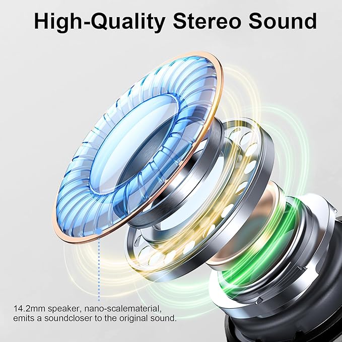 Wireless Earbuds, 2026 Bass-3.0 Bluetooth 5.4 Headphones 3D-Stereo Ear Buds, 4 ENC Noise Cancelling Mic, 40+Hrs USB-C in-Ear Earphones, IP-X7 Waterproof Sport Workout Gym for Laptop Pad Android iOS