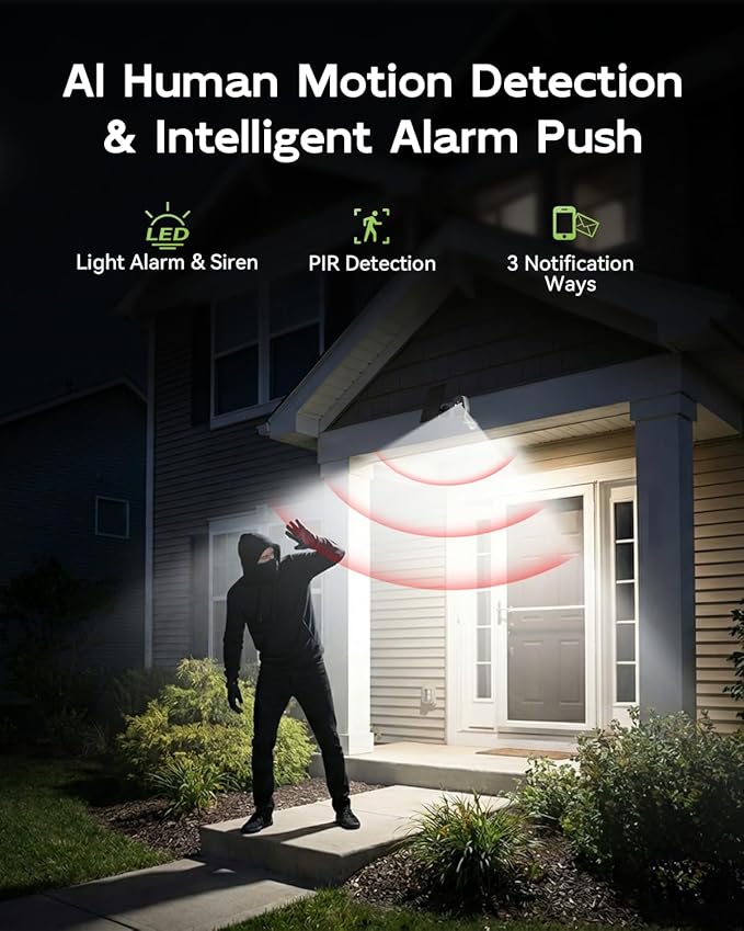 2K 5G Security Cameras Wireless Outdoor, 4-Pack Solar-Powered Camera for Home with Full Color Night Vision, PIR Detection, IP66/Alexa/2 Way Talk, No Subscription, 5G/2.4GHz WiFi