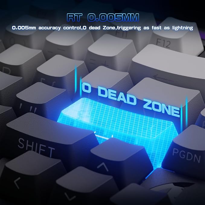 ATTACK SHARK R85 HE Wired 75% Rapid Trigger Mechanical RGB Gaming Keyboard with Custom Lightbox,8KHz Polling Rate,0.005mm RT Accuracy,0.08MS Latency,Hall Effect,Magnetic Switch,Driver for PC-Moonlight