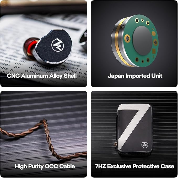 Linsoul 7Hz x Crinacle: Diablo/Divine in-Ear Monitors,14.5mm Planar Magnetic Driver IEM,HiFi Earbuds with Detachable 2 Pin Single Crystal Copper Cable,Earphone for Audiophiles(Diablo, Black)