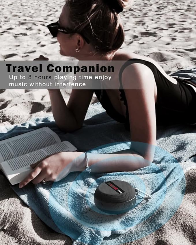Inwa Portable Bluetooth Speaker, Bike Speakers with Speed Display, Wireless Speaker with 480 Mins Super Long of Playtime. Decent Sound, Compact Size and Loudness for Riding, Hiking, Showering, Golfing