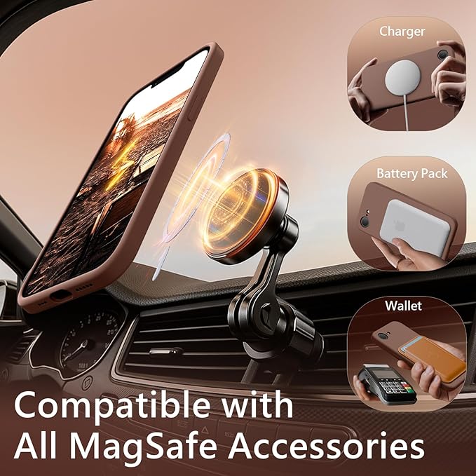 FireNova Magnetic for iPhone 17e Case/iPhone 16e Case, Compatible with MagSafe, [Silicone Camera Protection] Microfiber Lining Phone Case, 6.1", Light Brown