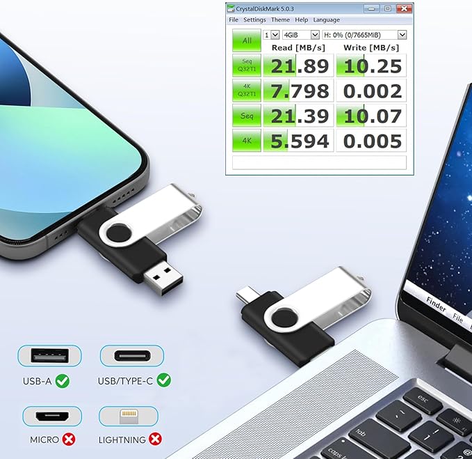 16GB Type-C & USB2.0 Flash Drive 1PCS, EASTBULL 2-in-1 FAT32 USB C Flash Drive Bulk Type-C Thumb Drives OTG Memory Sticks Compatible with Smartphones, Computers, Tablets, Mac (Black, 16GB)