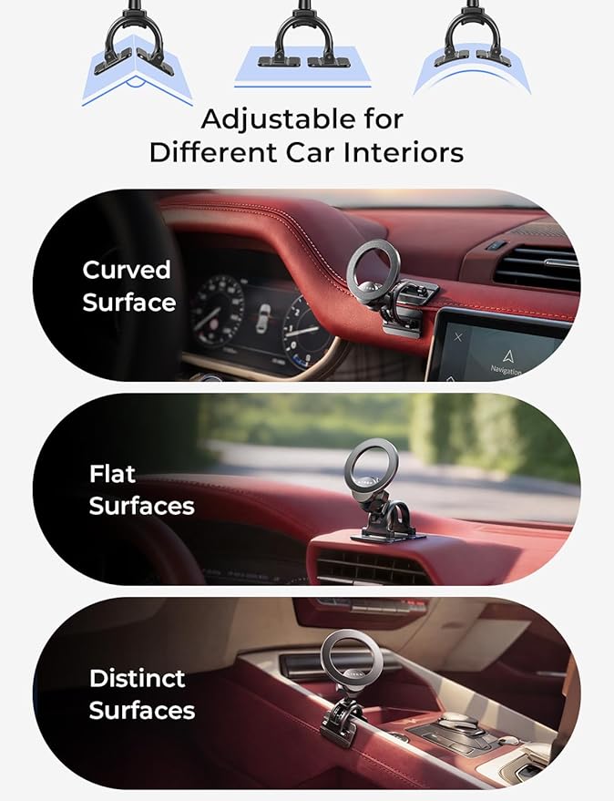 LISEN for MagSafe Car Mount,Car Accessories for Women Men [2025 Ultra] Magnetic Phone Holder for C ar 360 Dashboard Vent Phone Mount for C ar Organization iPhone 16 15 14 13 12 Pro Plus Mini, Black