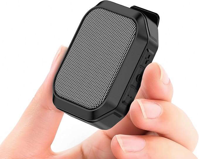 Wearable Bluetooth Speaker,IPX7 Waterproof Outdoor Speakers,Clip-On Wireless Small Portable Speaker with Bluetooth 6.0,TWS,Hands-Free Calls for Work,Golf,Camping