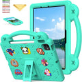 for Apple iPad Pro 11 Inch Kids Case (M5/M4) 2025/2024 with Pencil Holder/Kickstand/Handle Stand Lightweight Cute DIY Soft EVA Shockproof Rugged Silicone Girls Boys Cover, Mint Green Bear