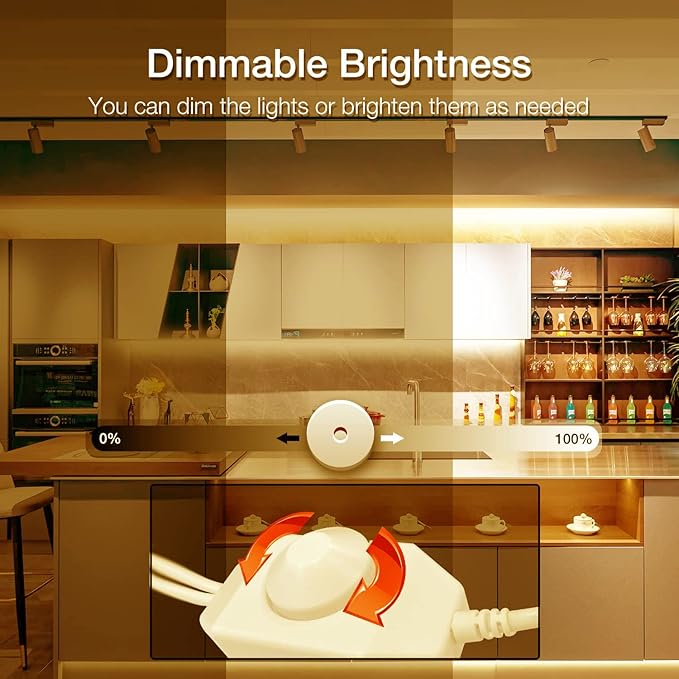DAYBETTER COB LED Strip, 16.4 ft Warm White LED Strip Lights, Dimmable LED Light Strip 3000K, 24V, 1600LEDs, 2835 Flexible LED Lights for Bedroom, TV, Kitchen Cabinet, Closet