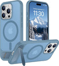 Magnetic Compatible with iPhone 15 Pro Max Case, [Built-in Invisible Kickstand][Compatible with MagSafe][Military Grade Shockproof] Slim Translucent Matte Phone Case for iPhone 15 Pro Max 6.7"