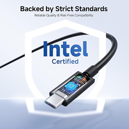 Cable Matters [Intel Certified 80Gbps Thunderbolt 5 Cable - 1m / 3.3ft, Supports up to 120Gbps Bandwidth Boost and 240W Charging, Compatible with Thunderbolt 4, USB4, and USB C, Black