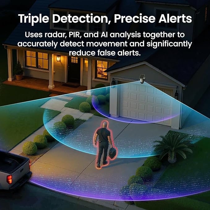 aosu T2 Ultra 4K Security Cameras Wireless Outdoor, 4 Cam Kit, Smart Home Security System with TrueColor Night Vision, AI Recognition & 360° Motion Tracking, Solar Power, Expandable 1TB Local Storage