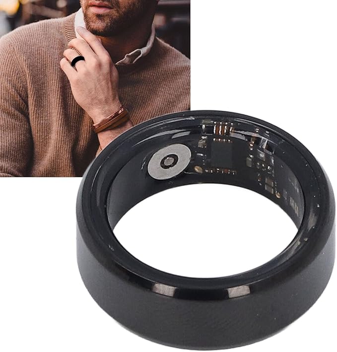 Smart Health Ring, IP68 Waterproof Ultralight Fitness Tracker Ring, Rechargeable Sports Monitor Tracker Pedometer Sleep Tracking 24 Hour Heart Rate Monitoring
