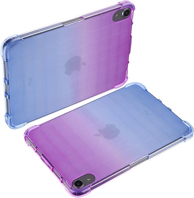for iPad (A16) 11th Generation 11" 2025 & iPad 10th Generation Case 10.9 inch 2022, Lightweight Thin Translucent Soft TPU Back Shockproof Matte Clear Silicone Gradient Shell, Purple & Blue