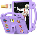 Dteck for iPad 9th/8th/7th Generation 10.2" Kids Case,Cute Panda Shockproof Rugged Lightweight Convertible Handles Stand Kid Friendly Case with Pencil Holder for iPad 10.2 2021/2020/2019,Light Purple