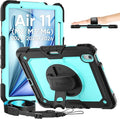 timecity Case for iPad Air 11 Inch M4 / M3 / M2 (2026/2025/ 2024), 360° Rotating Stand, Pencil Holder & Wireless Charging, Shockproof with Screen Protector & Shoulder Strap - for Designers, Blue