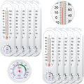 Leinuosen 5 Pcs Indoor Outdoor Wall Thermometer Humidity Meter Vertical Thermometer and Hygrometer Wireless Temperature Humidity Gauge Meter with Fahrenheit/Celsius for Patio Garden