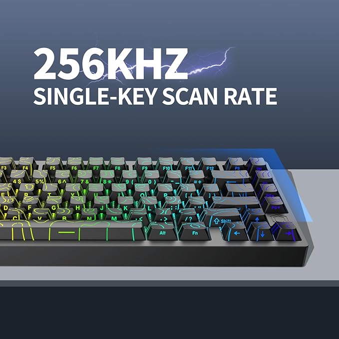IROK MG75PRO 81 Keys Wired Magnetic Switch Mechanical Keyboard, Hall Effect, 8KHZ/ARGB/CNC Aluminum, Gasket Structure Gaming Keyboard(Black)