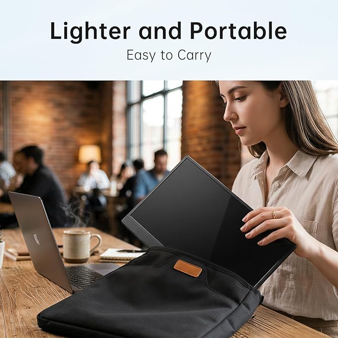 KTC Portable Monitor 15.6 Inch FHD 1080P Travel Monitor for Laptop, MacBook Phone PS5 Xbox Switch, HDMI USB C, HDR, IPS Slim Second Screen with Built-in Speakers