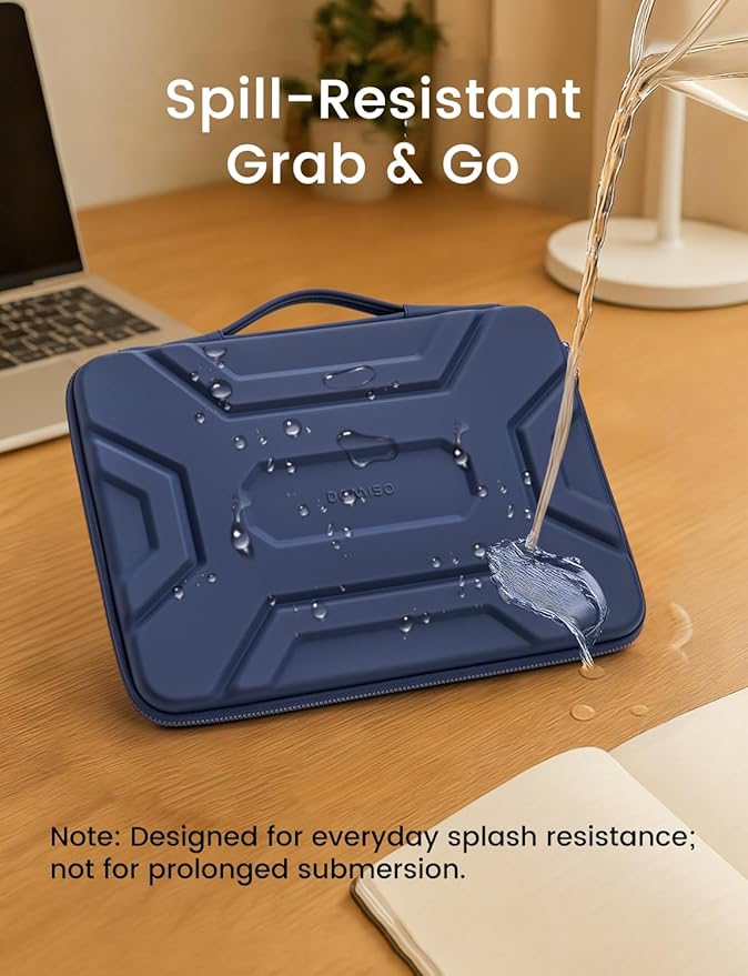 DOMISO 17 inch Laptop Sleeve with Handle, Shockproof and Waterproof EVA Protective Laptop case, Laptop Sleeves for 17.3" HP Dell Asus Laptop, Dark Blue