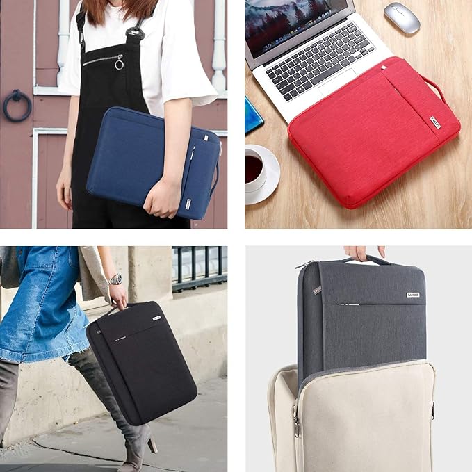 LANDICI 360° Protective Laptop Sleeve 15.6 Inch for MacBook Pro 16 M2/M1,MacBook Air 15,Computer Bag Carrying Case for 15-16 Inch HP Dell Asus Notebook, Slim, Shockproof, Waterproof, Black