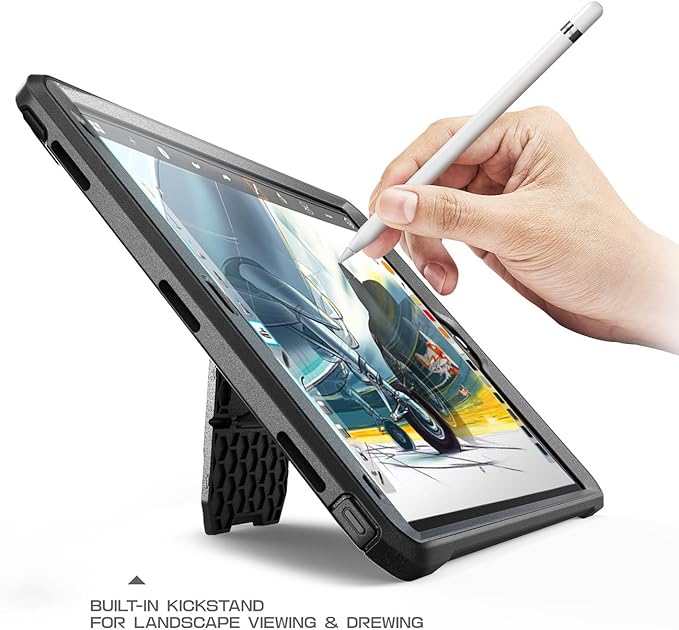 SUPCASE Unicorn Beetle PRO Case for iPad Air 3 (2019) and iPad Pro 10.5'' (2017), Heavy Duty with Built-in Screen Protector Full-body Rugged Protective Case (Black)