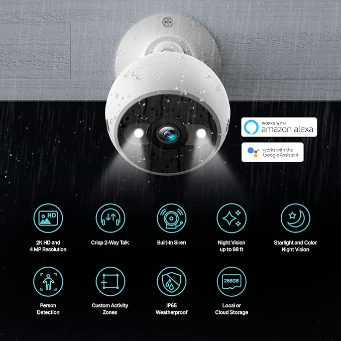 Kasa Indoor and Outdoor Security Cameras - Pan/Tilt 1080p HD with Night Vision and Motion Detection