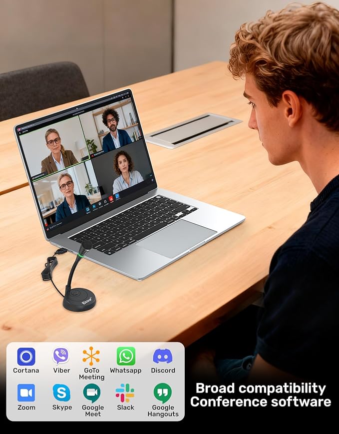 Mic for Mac mini m4, USB C Microphone, Plug &Play Desktop Cardioid Condenser External Small Computer Mic for Laptop, Mute Button, for Windows, MacBook Pro/Air, for Recording, Dictation/Meeting