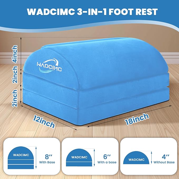 Foot Rest for Under Desk at Work, Warmer Feet Pocket Footrest,Foot Stool with Washable Cover,Comfortable Footrest with 3 Adjustable Heights, for Office Gaming Chair, for Leg Support, XL(18IN)