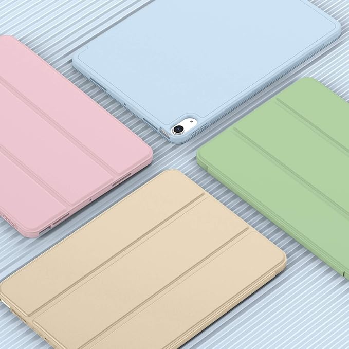 iMieet iPad Air 11 Inch Case M4/M3/M2(2026/2025/2024), iPad Air 5th/4th Generation Case 2022/2020 10.9 Inch with Pencil Holder,Trifold Stand Smart Case with Soft TPU Back(Champagne Gold)