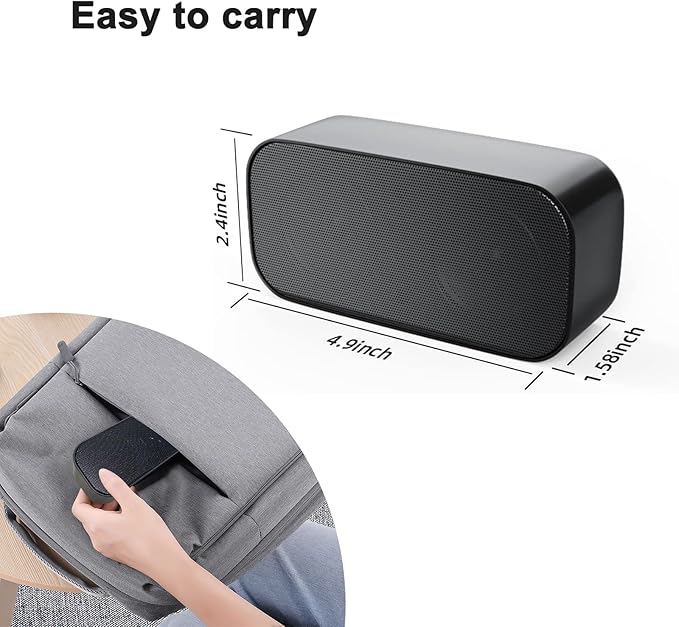 Computer Speaker for Desktop, Wired PC Speaker, Portable USB Speaker for Laptop, Plug and Play, Sound-bar for Office, Home and Gaming (Black-M)
