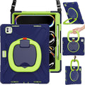 BRAECN for iPad Pro 13 Inch Case (M5/M4) 2025/2024, Shockproof Rugged Silicone Cover with 360°Rotating Handle Grip, Shoulder Strap, Pencil Holder & Ultra Stable Kickstand for Pro 13 Inch, Navy Green