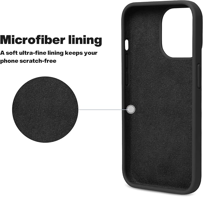 OTOFLY Compatible with iPhone 13 Pro Case, Liquid Silicone Slim Protective Shockproof Phone Case Cover with Anti-Scratch Microfiber Lining, 6.1 inch, Black