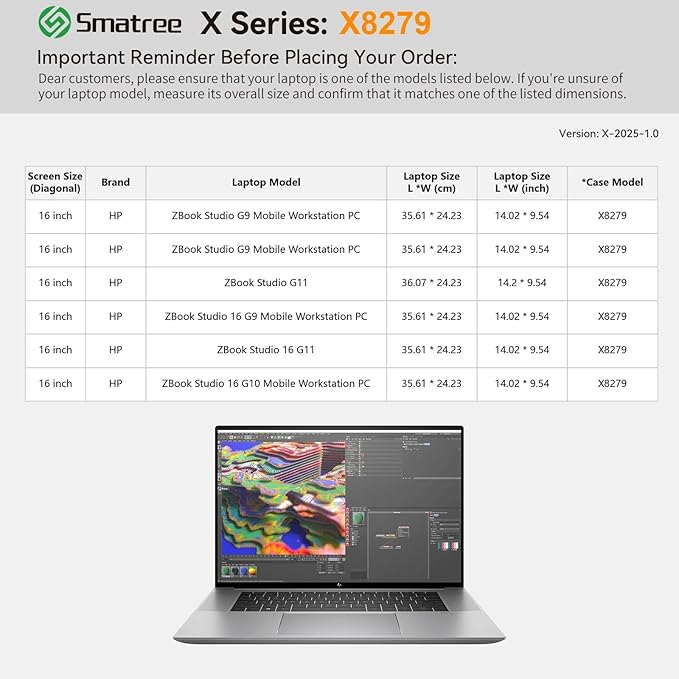 Smatree Hard EVA Protective Sleeve Compatible for 16 inch HP OmniBook X Flip NGAI 16/Next Gen AI 16, for 16 inch OmniBook 7 Flip 2-in-1 Laptop Next Gen AI, for ZBook Studio 16 G11/G10/G9,Green(X8279G)