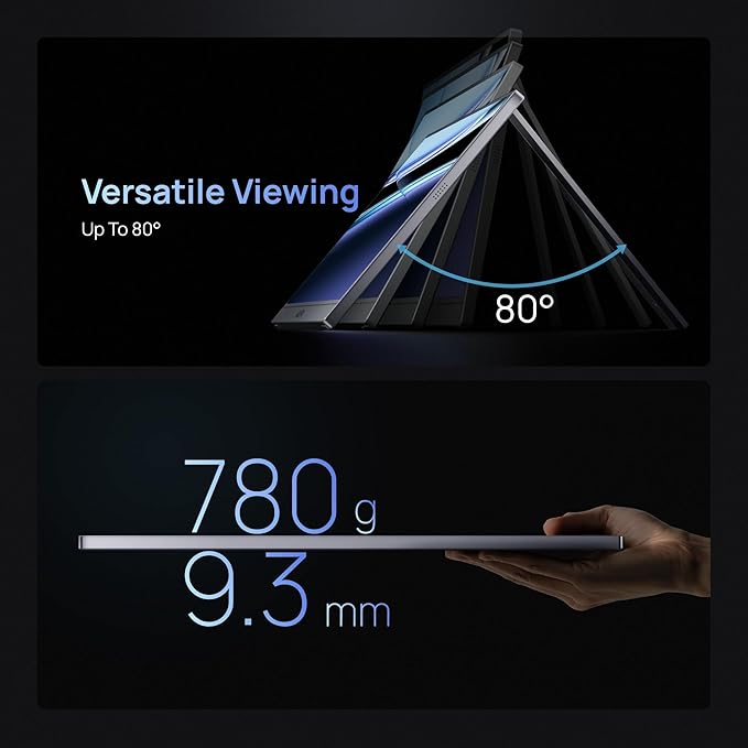 ARZOPA 16.1'' 144Hz Portable Gaming Monitor, 106% sRGB 1080P FHD Kickstand Portable Monitor with HDR, Ultra Slim, Eye Care, External Second Screen for Laptop, PC, PS5, Mac, Xbox-Z1FC Gray