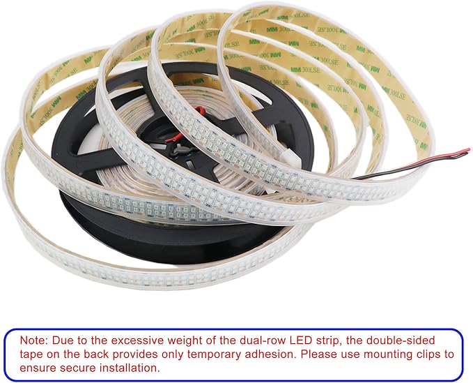 LEDENET 12V Red LED Strip Lights 16.4ft, Double Row 2400 LEDs Outdoor Waterproof IP67, Super Bright Dimmable Flexible Tape Lights for Bedroom, DIY, Truck, RV, and Boat Lighting