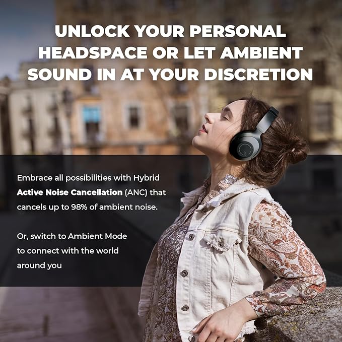 Creative Zen Hybrid Pro Wireless Over-Ear Headphones with LE Audio, with Up to 100 Hours (ANC Off), Hybrid Active Noise Cancellation, Ambient Mode, Powerful Audio, Bluetooth 5.3, Built-in Mic