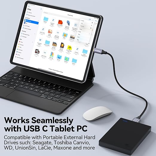 USB C to Micro B 3.0 Cable 10ft, 10Gbps External Hard Drive Type C to Micro-B Cord Data Transfer Replacement for Seagate Toshiba WD My Passport LaCie, Brother Scanner, Laptop, MacBook Pro/Air, Tablet