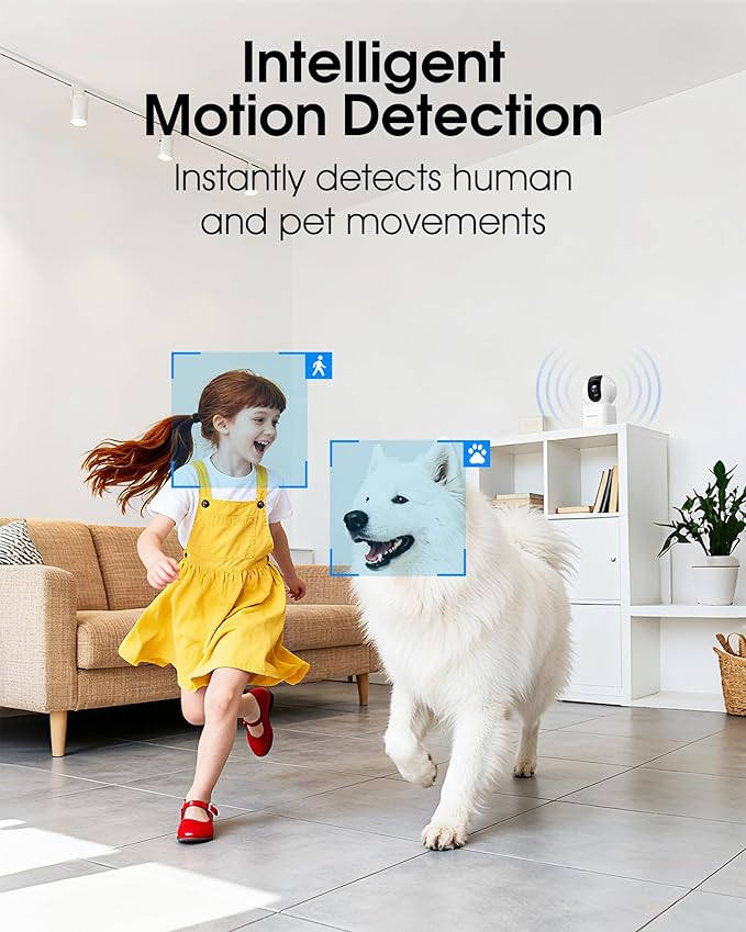 ARCCTV Indoor Security Camera, Camera for Home Security, 5G&2.4GHz Pet Camera with WiFi 6, Motion Tracking, 2-Way Audio, Night Vision, Cloud & SD Card Storage, Compatible with Alexa