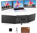 Laptop Screen Extender 15.3" Triple - One Cable Connection Portable Monitor Ultra-Light & Ultra-Slim 2.74lbs 1200P FHD IPS Extra Screen for 13"-17.3" Laptops Compatible with Wins/Mac/Android/Chrome