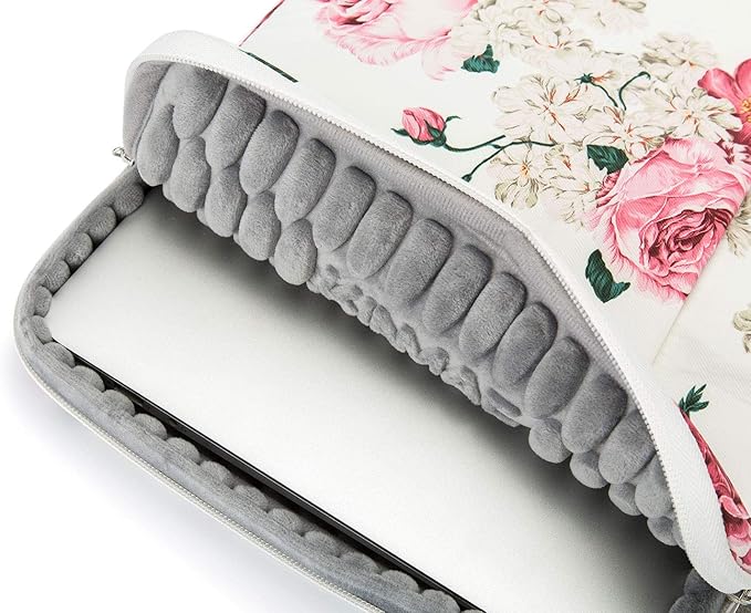 Kinmac 360° Protective Laptop Sleeve Case Bag Cover with Handle for MacBook Air 15 inch, and 15 inch-15.6 inch HP,Lenovo,Dell,ASUS,Acer Notebook Computer (Peony)